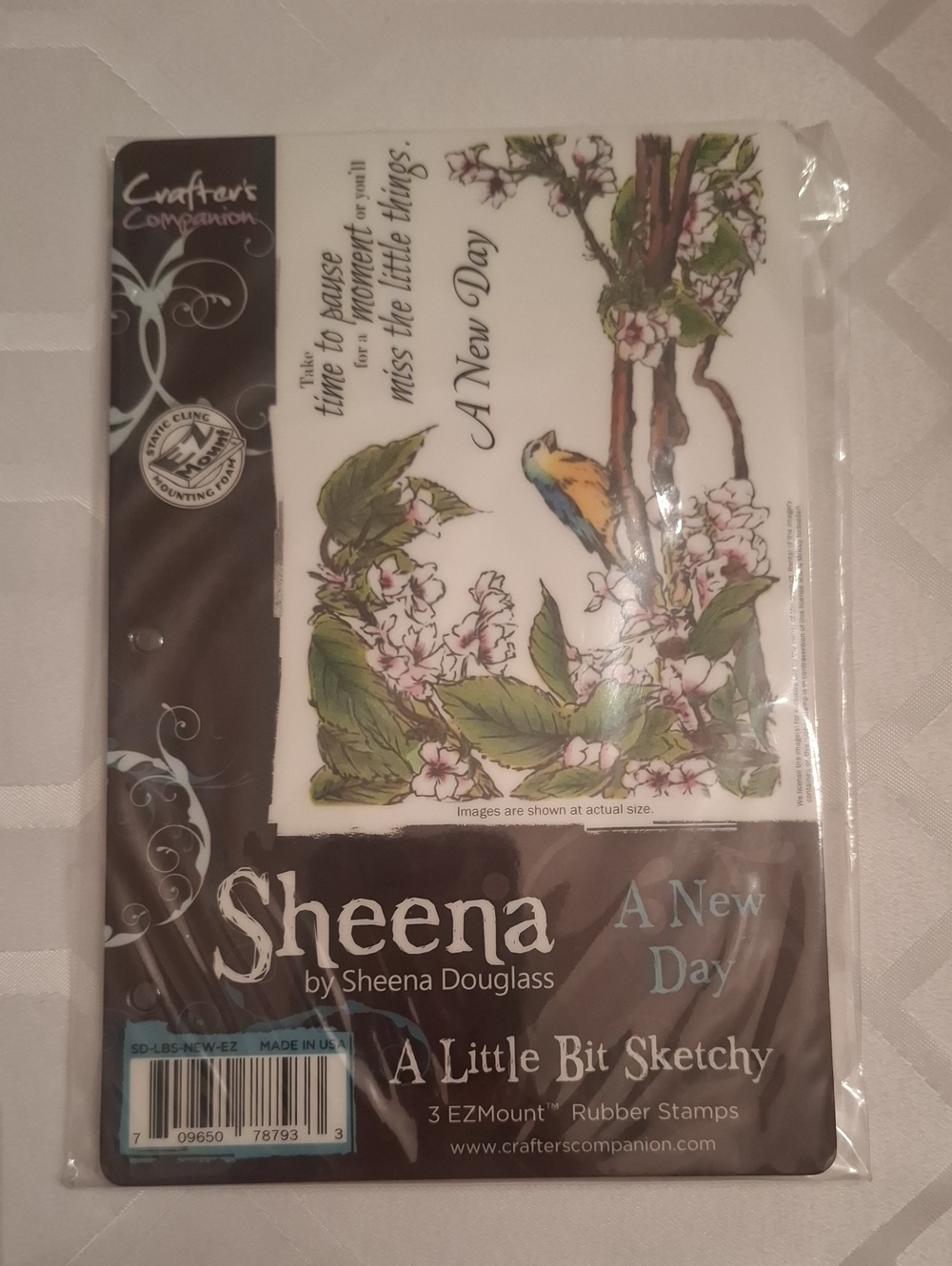 A New Day Floral Bird Rubber Stamp - By Sheena Douglass -